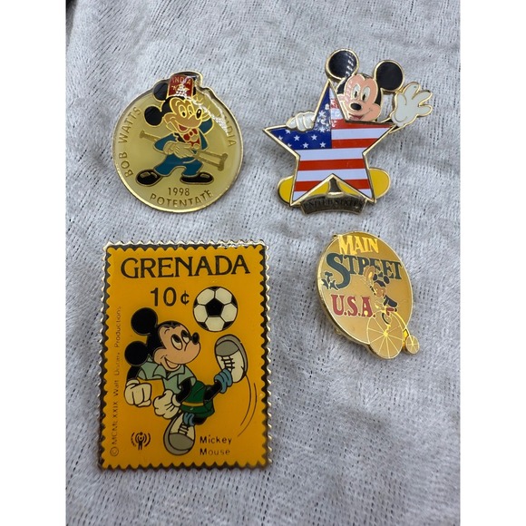 Disney Jewelry - Vintage Mickey Mouse Pin Brooch Lot Stamp Main Street